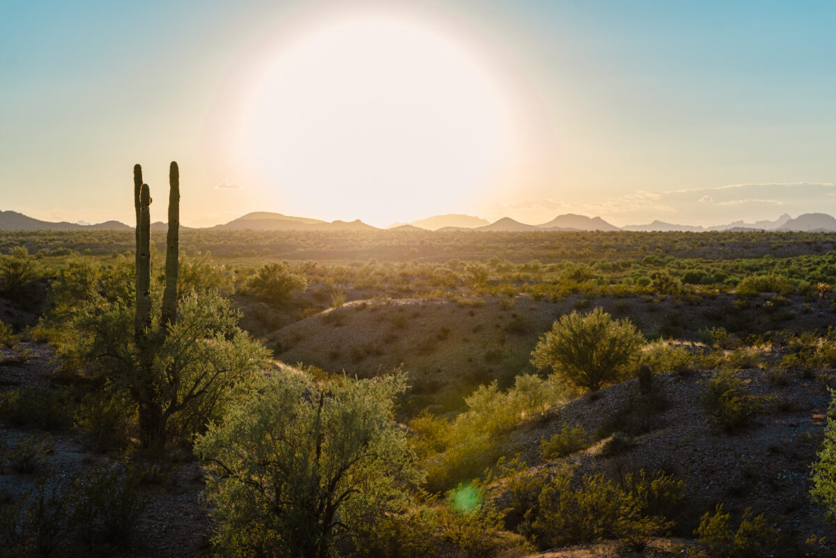 Sunset over Teravalis in Phoenix's West Valley